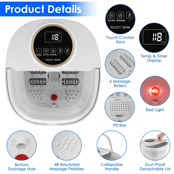 Collapsible Electric Foot Spa Massager