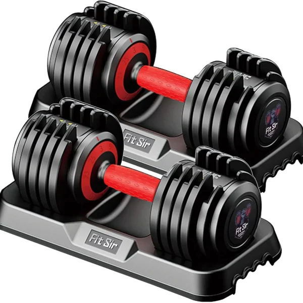 Quick Change Dumbbell Set 10-in-1 25LB/55LB with Safe Lock System,